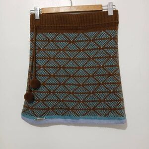 Everest designs womens small 100% wool sweater mini skirt blue brown
